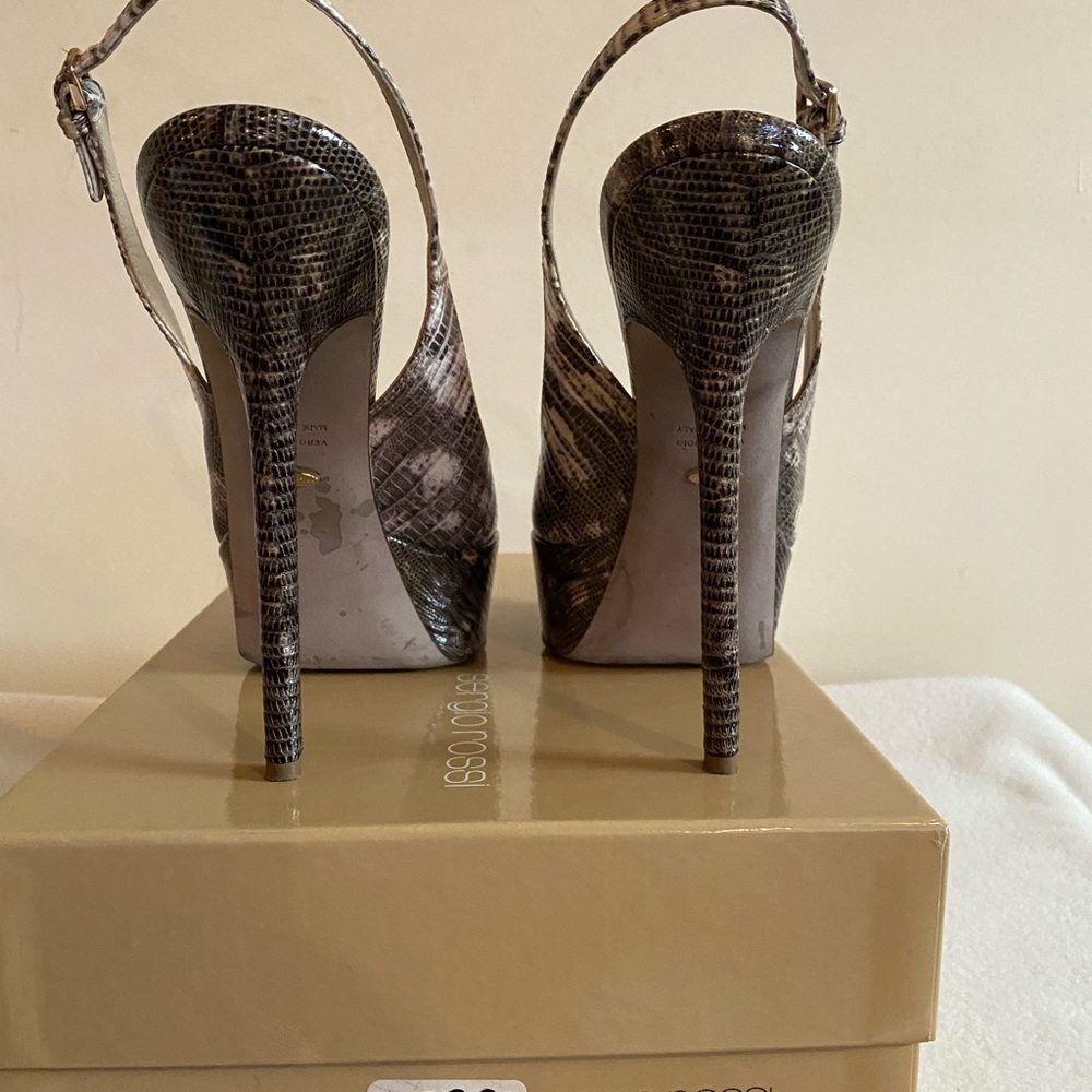 Sergio Rossi Python Print Platform Pip-Toe Shiny … - image 3